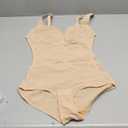 Nebility Shapewear Bodysuit for Women Tummy Control Waist Trainer Backless Body Shaper V-Neck with Built in Bra (Small, Beige)