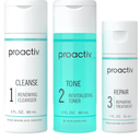Proactiv 3 Step Acne Treatment - Benzoyl Peroxide Face Wash, Repairing Acne Spot Treatment for Face and Body, Exfoliating Toner - 30 Day Complete Acne Skin Care Kit