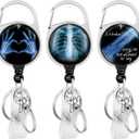 Gctriki 3 Pieces X-Ray Badge Reel Retractable Heavy Duty with 360 Swivel Carabiner Clip, Funny ID Badge Holder Retractable Keychain Name Badge Clip, Nurse Teacher Student Gifts