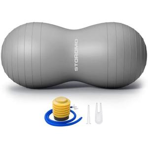 STOROMO Anti-Burst Peanut Ball,Kids Active Wiggle Seat,for Labor, Therapy, Kids with ADHD – Eco-Friendly Birth Ball for Pregnancy, Physical Therapy & Exercise– with Pump, Grey