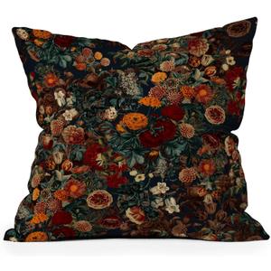 Society6 Throw Pillows with Pillow Insert - Home Decor by Burcu Korkmazyurek - Decorative Accent Pillows for Couch or Bed, 18 x 18, Exotic Garden-Night XXI