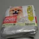 Paw Inspired Disposable Dog Diapers, Female Dog Diapers Ultra Protection, Diapers for Dogs in Heat, Excitable Urination, or Incontinence, XXS 32 Count