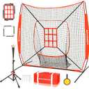Storgem 6'X6' Baseball Softball Practice Net, Portable Baseball Net for Batting, Hitting, Pitching and Fielding, Carry Bag, Strike Zone and Batting Tee, Great for Kids Adult Youth