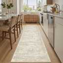 Soalmost Runner Rug 2'x8' Washable Non-Slip Runner Rugs for Kitchen Bathroom Laundry Room Beige Vintage Floor Carpet Runners for Hallway Entryway