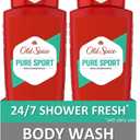 Old Spice Refreshing Body Wash for Men, High Endurance, 3X Defense, 24/7 Shower Fresh with Long Lasting Scent, Pure Sport Scent, 24 oz (Pack of 2)