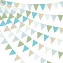 VitalCozy 4 Pcs One Silly Goose 1st Birthday Banner Triangle for Boy First Birthday Party Decoration Sage Green White Olive Green Wild One Jungle Funny Goose Baby Shower Party Supplies