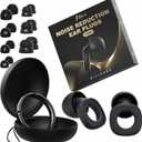 Fita+ Soft Ear Plugs for Sleeping, 7 Pairs XS/S/M/L, Reusable Noise Reduction Ear Plugs up to 33dB, Noise Cancelling for Work, Focus, Sleep - Black