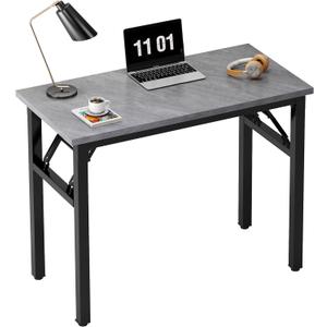 Need Folding Computer Desk - 31.5 Inch Foldable Office Writing Work Study Kids Student Teacher Home Bedroom Table for Small Space, Grey
