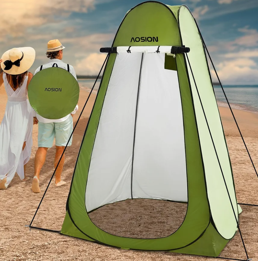 AOSION Privacy Shower Tent,Pop Up Changing Tent,Camp Bathroom Changing Dressing Room,Sun Sunshade Canopy Outdoor Rain Shelter for Camping Hiking Beach Picnic Fishing. (Green)
