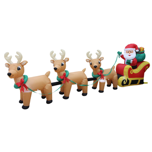 12 FT Long Lighted Christmas Inflatable Santa Claus on Sleigh with 3 Reindeer – Outdoor/Indoor Yard Blow-Up Holiday Decoration with Built-in Lights, Self-Inflating Blower & Weather-Resistant Material
Christmas Inflatable Set 4 Reindeers And Santa
