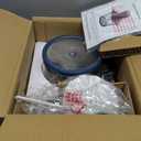 La Reveuse Food Processor,Electric Food Chopper with 7-Cup (1.7L) Glass Bowl, 4 Bi-Level Blades for Chopping,Grinding,Mincing,Whisking,Meal Prep,300W,Blue