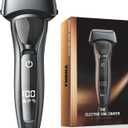Rechargeable Electric Razor for Men: Floating Foil Shavers with LED Display - Waterproof Wet Dry - 30° Precision Blades, Travel Lock