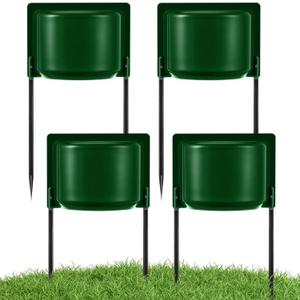 Lasnten 4 Pcs Sprinkler Guard Sprinkler Splash Shield Plastic Head Cover Deflectors Rustproof Overspray Protector Guard for Lawns, Parks, Garden (Green)