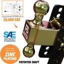 PSAUTO Adjustable Ball Mount Trailer Hitch 2-inch Receiver, 6-inch Drop, 20,000 LBS, 2 and 2-5/16 inch Balls - Gooseneck