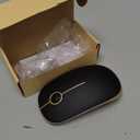 VssoPlor Wireless Mouse, 2.4G Slim Portable Computer Laptop Mouse with Nano Receiver Quiet Silent Optical Mice for Notebook, PC, Laptop, Computer-Black and Gold