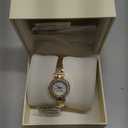 Anne Klein Women's Premium Crystal Accented Bangle Watch and Bracelet Set (Gold)