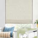 No Tools No Drill Cordless Roman Shades for Indoor Windows 100% Blackout, for Window Size 24" W × 48" H Beige