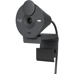 Logitech Brio 300 Graphite Noise Reducing Mic, and 1080P High-Resolution, Auto Light Correction, USB-C Connectivity Webcam with Privacy Shutter