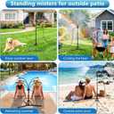 6-Adjustable Nozzle Standing Misters for Outside Patio - Easy to Install & Maintain, Customize Mist, Durable & Long-Lasting for Backyard Cooling