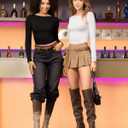 MANGOPOP Long Sleeve Shirts for Women Boat Neck Top Slim Fit T Shirt Tight Tops Tee (L)