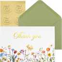 100 Pack Thank You Cards with Envelopes, 4x6 Inch Teacher Appreciation Cards, Thank You Card Bulk Blank Notes Card with Stickers for Graduation, Teacher's Day, Mother's Day, Wedding, Baby Shower