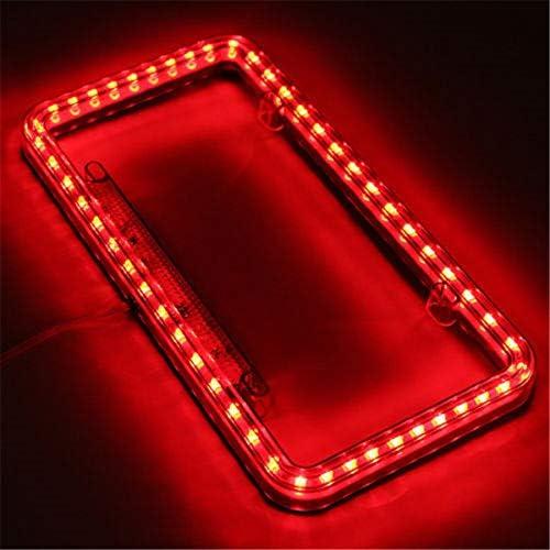 12 V 54 LED Color Light License Plate Frame Acrylic Plastic License Plate Cover-Red