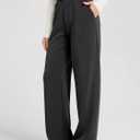 ODODOS Women's Modal Soft Wide Leg Pants with Pockets Adjustable Shockcord High Waist Casual Lounge Pants-29 Inseam, Black, Medium (Black)