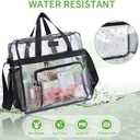 Bagenius Clear Bag Stadium Approved, 12x6x12 Clear bag for Stadium Events, Women's Top-Handle Bags for Concert Festival Work (Black)