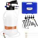 JIFETOR Transmission Fluid Pump Pneumatic Extractor and Dispenser Tool Kit, 10L ATF Fill and Evacuator Oil Can Set with 15PCS ATF Adapters 3PCS 1M Hose for Gear Oil Garage and Shop Fluid Transfer