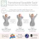 SwaddleDesigns Transitional Swaddle Sack, Arms Up Half-Length Sleeves & Mitten Cuffs, Swaddle for Newborn Transition to Baby Sleep Sack Wearable Blanket, 0-3 Month, 6-14 lb, Gray with Striped Trim
