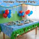Pixel Miner Tablecloths, 54x108 in, Themed Birthday Party Supplies, Plastic Table Cloth for Craft Party Decorations, Disposable Animals Tablecovers (Animals, 3pcs)