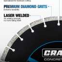 CRALY 14 Inch Super Thin Segmented Diamond Blade, 1 in Arbor, 9'' Diamond Stone Blade for Angle Grinder & Masonry Saw, Diamond Cutting Wheel for Cutting Concrete, Paver, Masonry, Stone, Granite