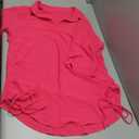 Swimsuit Cover Up Blouse Hot Pink, Short Sleeve (L)