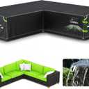 UIRWAY V-Shape Outdoor Sectional Sofa Cover Waterproof with Air Vent, 118" L/118" L x 33.5" D x 31" H, Heavy Duty Patio Furniture Covers, Outdoor Couch Cover with Reflective Strips