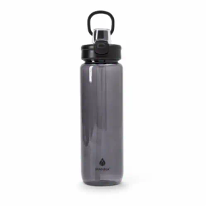 Manna™ Push™ Lightweight Plastic Water Bottle - Black, 20 oz