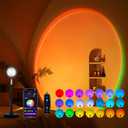 Tsrarey Sunset Lamp Projection, Not Only 21 Colors Sunset Lights, 180 Degree Rotation Led Light, Push Button Switch & APP Control Projector for Party Bedroom Decor (Multicolor)