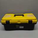 18 Inch Tool Box with Lock, 2-Layer Heavy-Duty Organizer with Removable Tray, Liftable Lid for Small Parts, 29lb Capacity & Carry Handle for Tools, Camping, Medical Supply Storage