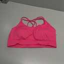 RUNNING GIRL Sports Bras for Women Pack Criss Cross Back Sexy Strappy Sports Bra Seamless Padded Yoga Bra with Removable Cups (Small, Hot Pink)