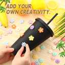 Honeydak 60 Pack Tumbler with Straw and Lid Bulk Cups for Gifts Glitter Plastic Coffee Cups 24-27 oz Reusable Water Bottle Iced Coffee Travel Mug Party Favors for Birthdays Travel (Black)