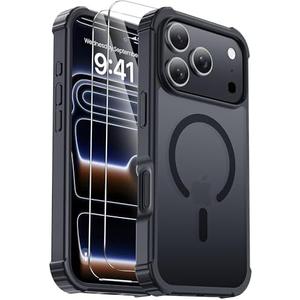 Gotubiim for iPhone 17 Pro Max Case [Compatible with MagSafe] [2X Screen Protectors] [Military Grade Drop Tested] Heavy Duty Magnetic Phone Case for iPhone 17 Pro Max 6.9",Black