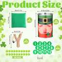 2 x 37 Pcs St. Patrick's Day Party Game Knockdown Can Set, 2 in 1 Bean Bag Toss and Slingshot Shooting Game with Metal Cans Bean Bags Slingshots Foam Balls for Family Gathering Carnival Party