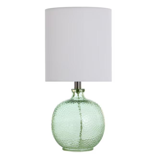 8 -inch Ocean Blue Textured Glass Table Lamp for Office, Dorm Or Bedroom, Reading Bedside Lamp