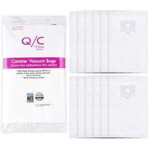 12 Pack 53292 Type Q/C Canister Vacuum Cleaner Bags Compatible with Kenmore 200/400/600/800 Series Vacuum Bags, Fit for Models 81214/81414/81714,/21814, BC2005/BC3005/81615/BC7005 (white)