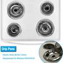 Drip Pan Electric Stove Burner Covers for Whirlpool W10278125, 4 Pack(2x6" and 2x8")