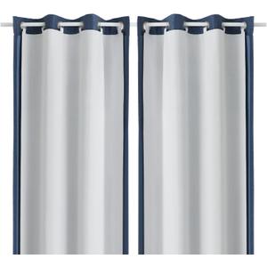OWENIE Greyish White 100% Blackout Curtains Liner 2 Panels Set, Total Black Out Liner for 84 Inch Behind Curtains for Bedroom,Thermal Insulating Curtains for Summer Heat, 2 Pcs Each 36" Wx80 L