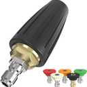 Pressure Washer Tips Turbo Nozzle, Max 4000 PSI 360Rotating Power Washer Nozzles with 1/4" Quick Connect, 5 Spray Nozzle Tips for Cleaning Brick, Concrete, 4.0 GPM 4.0 Orifice