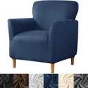 HFCNMY Banquet Armchair Slipcover,Stretch Velvet Armchair Cover Soft Chair Covers with Arms for Living Room Furniture Protector Blue