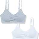 Fruit of The Loom Girls' Bra with Removable Cookies, 2-Pack (34, White/Heather Grey)