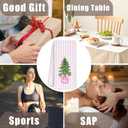 Pink Chinoiserie Christmas Kitchen Towels, Coquette Bow Christmas Tree Hand Towels for Bathroom, Preppy Grandmillennial Xmas Striped Decorative Dish Tea Towel, 16x24 Inch