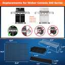 Grill Parts for Weber Genesis 300 Series with Front-Mounted Control, Fits Weber Genesis E310 E320 E330 Series, Grill Grates 7524 + Flavorizer Bars 7621 + Heat Deflector 7622 + Warming Rack 65054